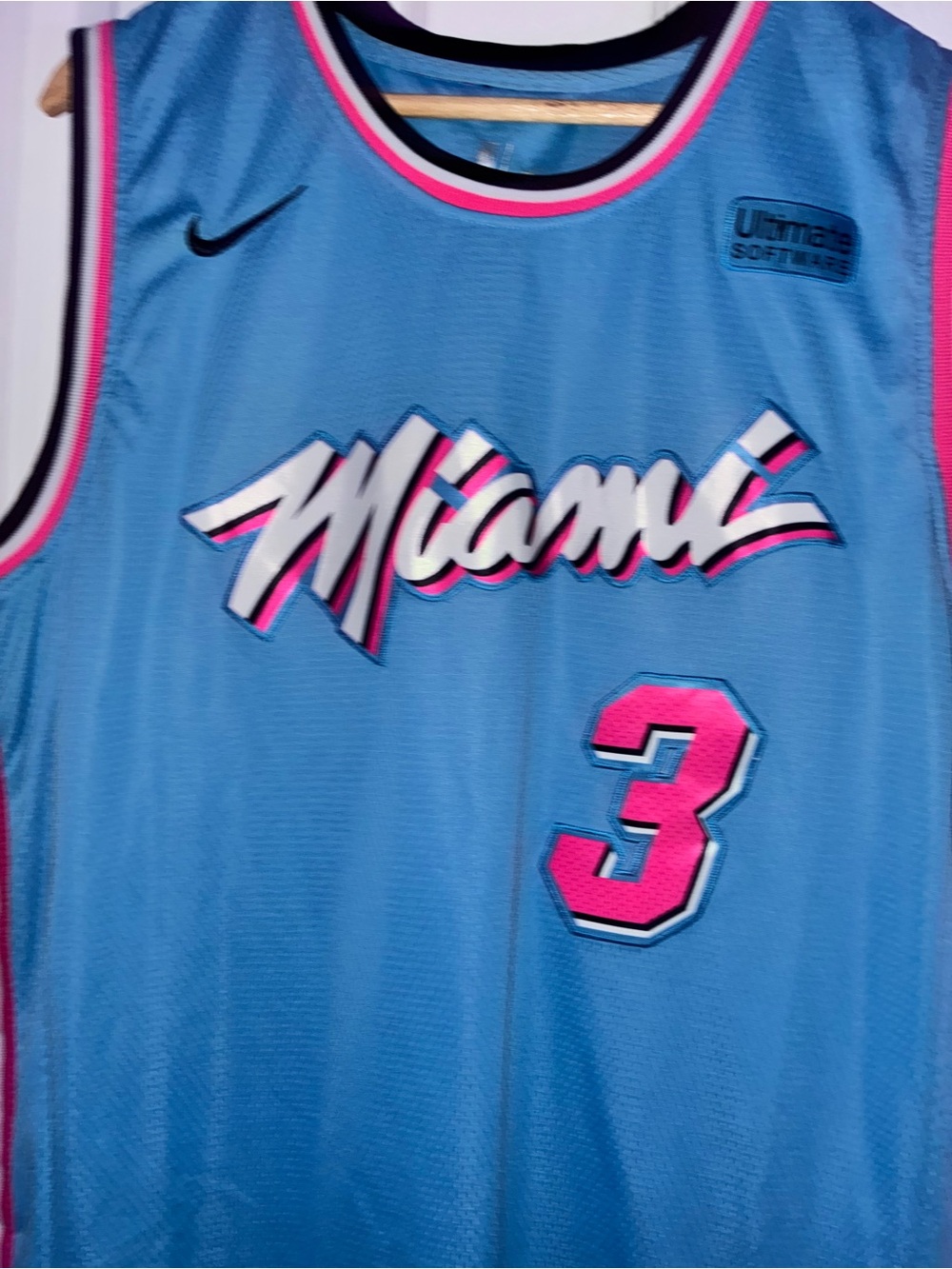 NBA Light Blue & Pink Miami Basketball Jersey